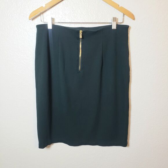 Dark Green Pencil Philosophy Skirt - Picture 3 of 3